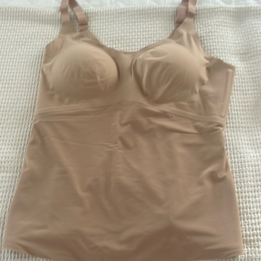 Honey love Cami V-neck -worn once - very soft & comfy- like new - 2X- Beige